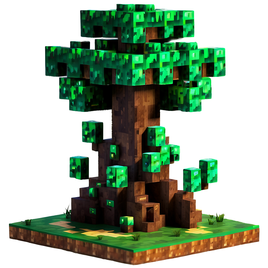 Glowing Minecraft Tree Png Xww5 PNG image