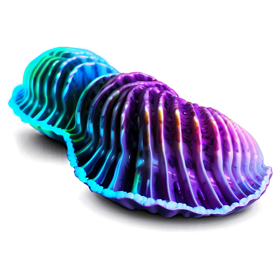 Glowing Neon Clam Png 05242024 PNG image