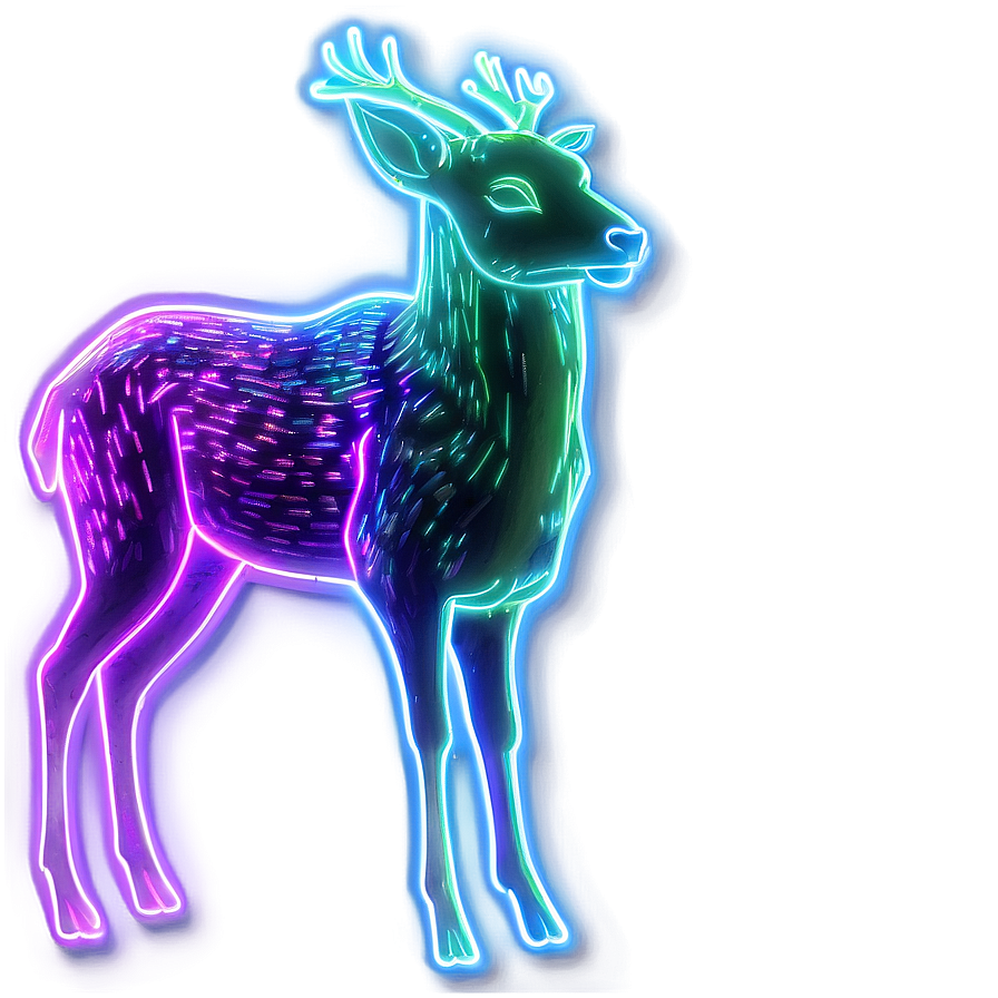 Glowing Neon Deer Png Afk56 PNG image