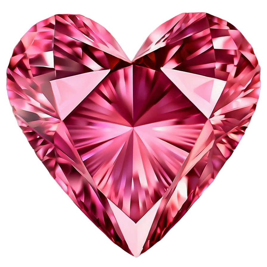 Glowing Pink Heart Diamond Png 06282024 PNG image