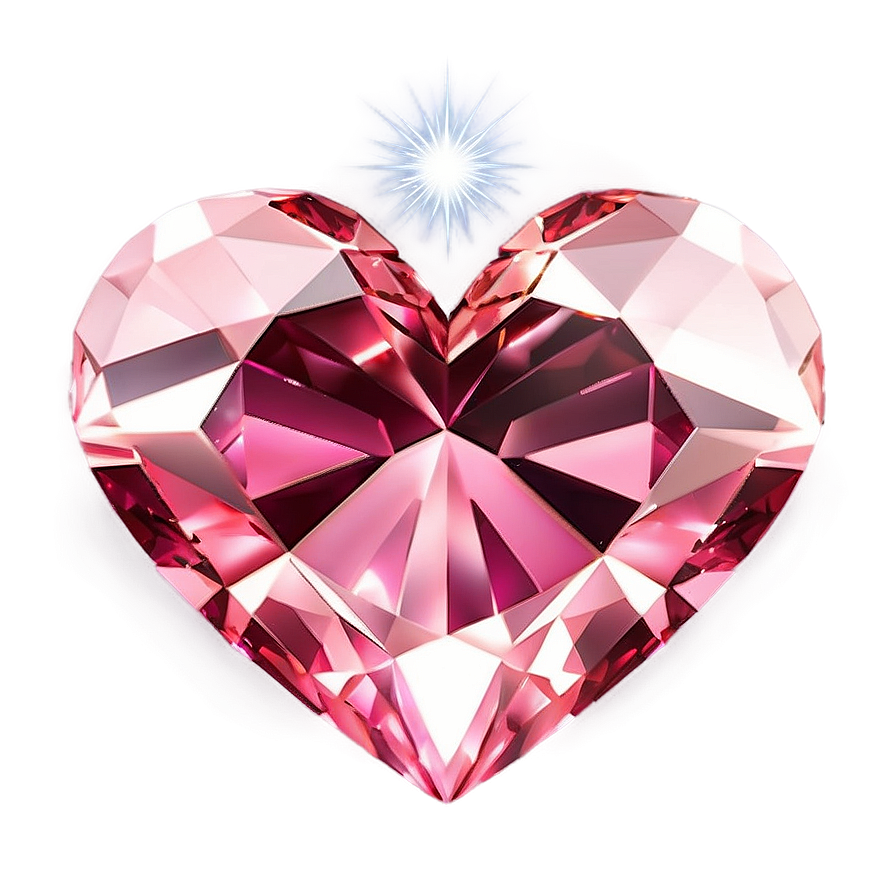 Glowing Pink Heart Diamond Png 41 PNG image