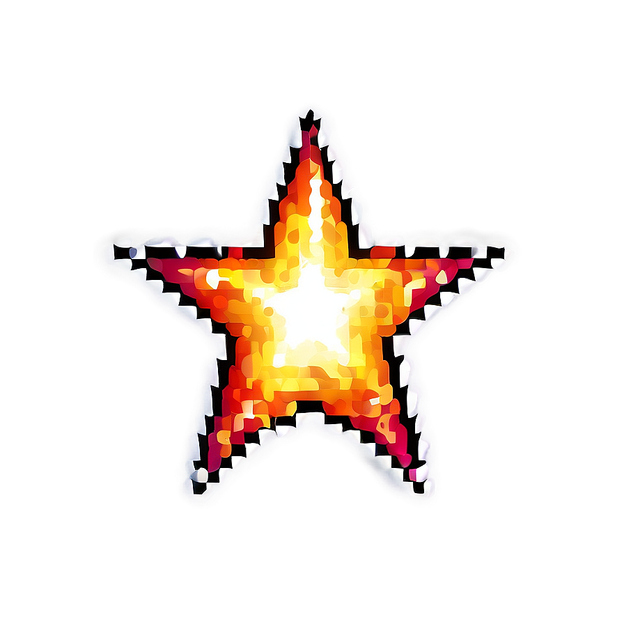 Glowing Pixel Star Emblem Png Src PNG image