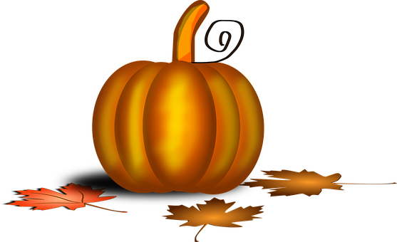 Glowing Pumpkin Autumn Leaves PNG image