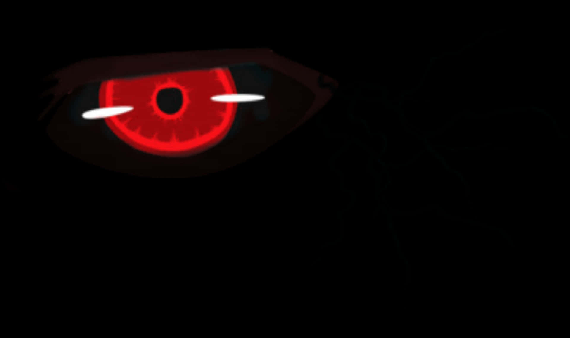 Glowing Red Eyein Darkness PNG image