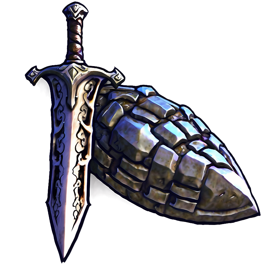 Glowing Sword And Shield Image Png Cpo PNG image