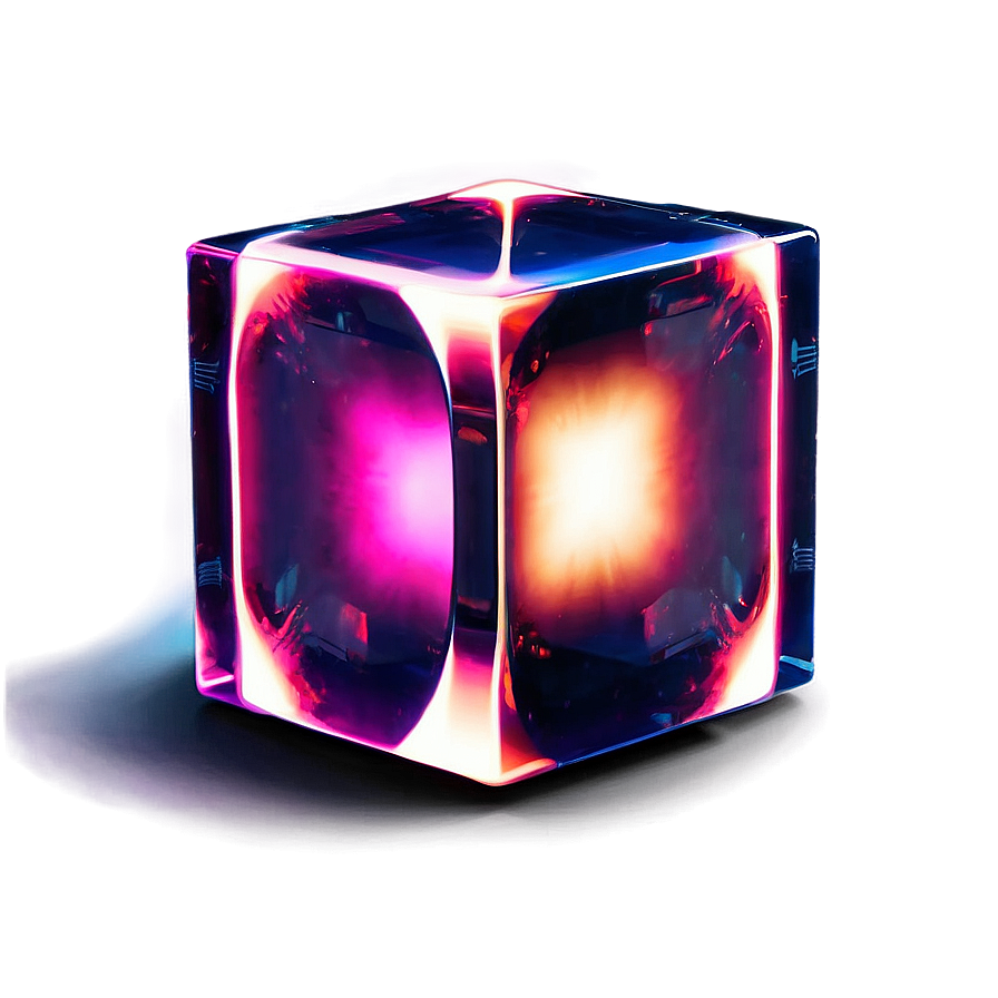 Glowing Tesseract Visualization Png Lma PNG image