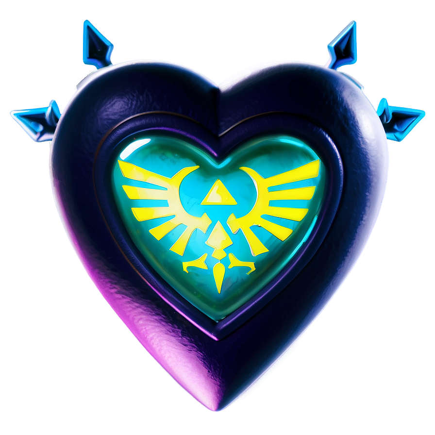 Glowing Zelda Heart Png 06262024 PNG image