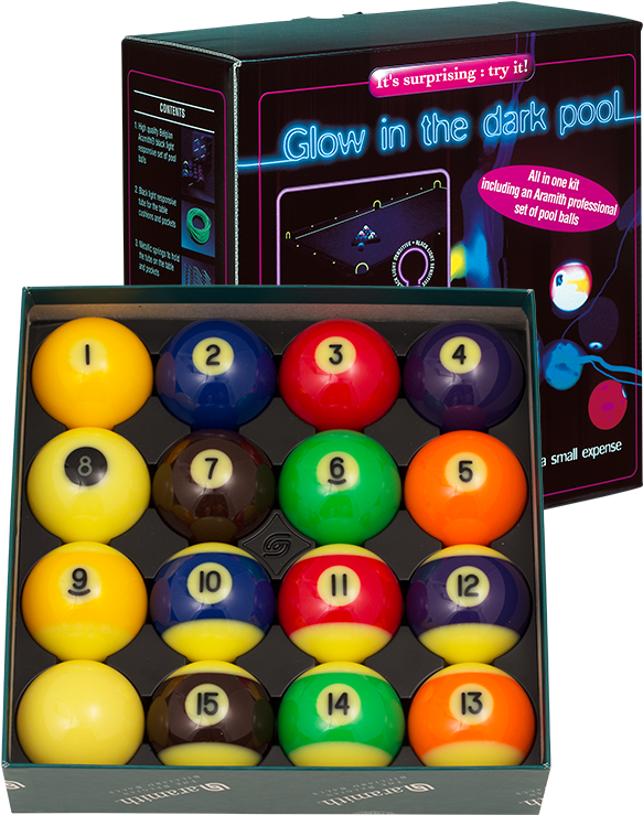 Glowinthe Dark Pool Balls Set PNG image