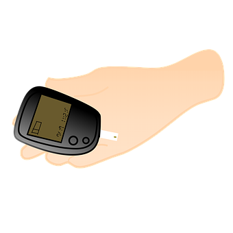 Glucose Monitoring Deviceon Hand PNG image