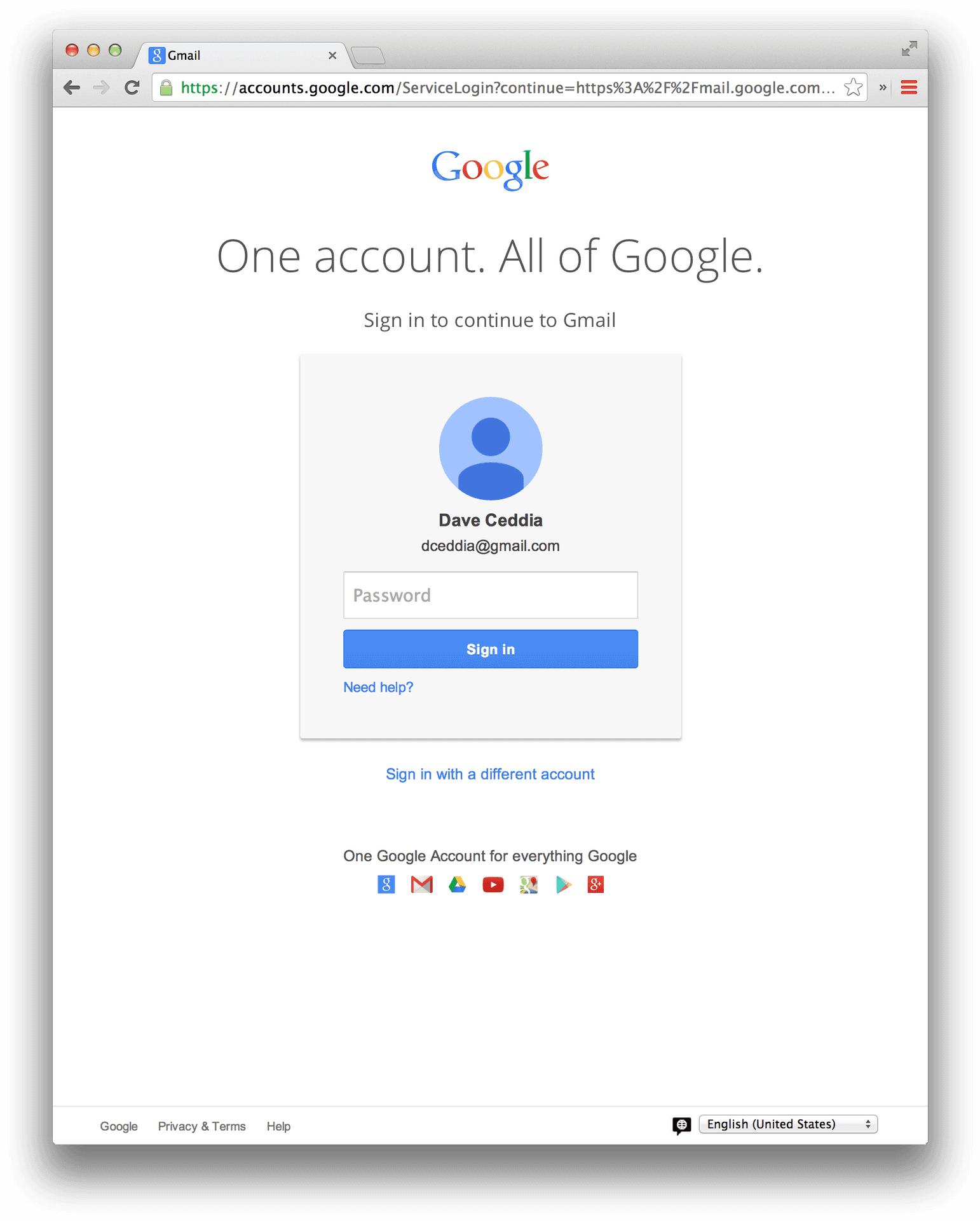 Gmail Login Screen Dave Ceddia PNG image