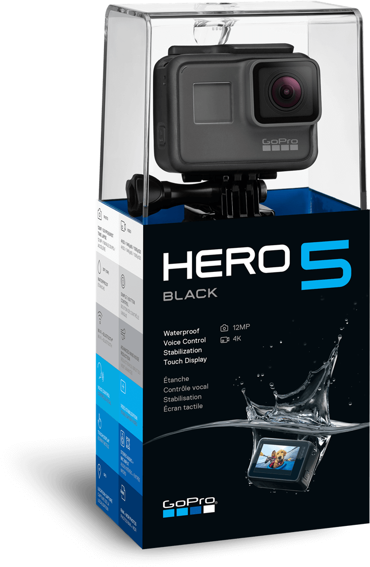 Go Pro Hero5 Black Waterproof Camera PNG image