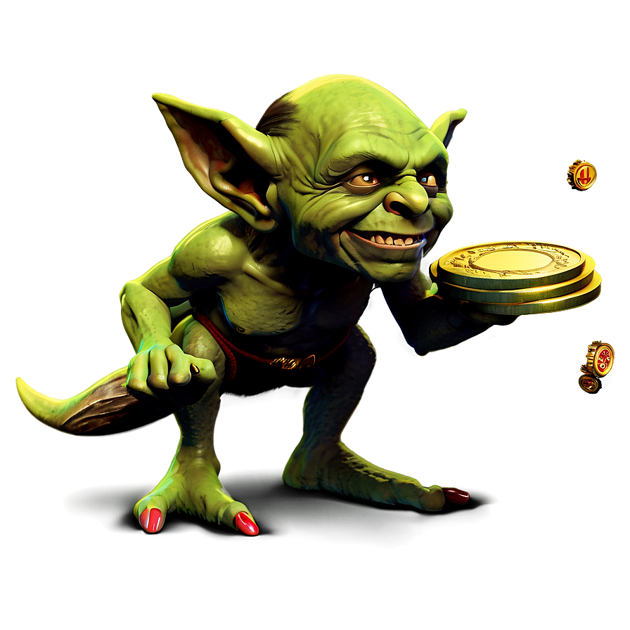 Goblin With Golden Coins Png 96 PNG image