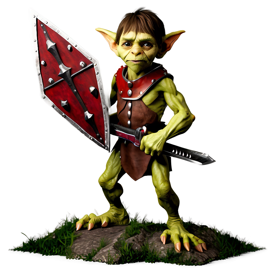 Goblin With Sword And Shield Png 05252024 PNG image