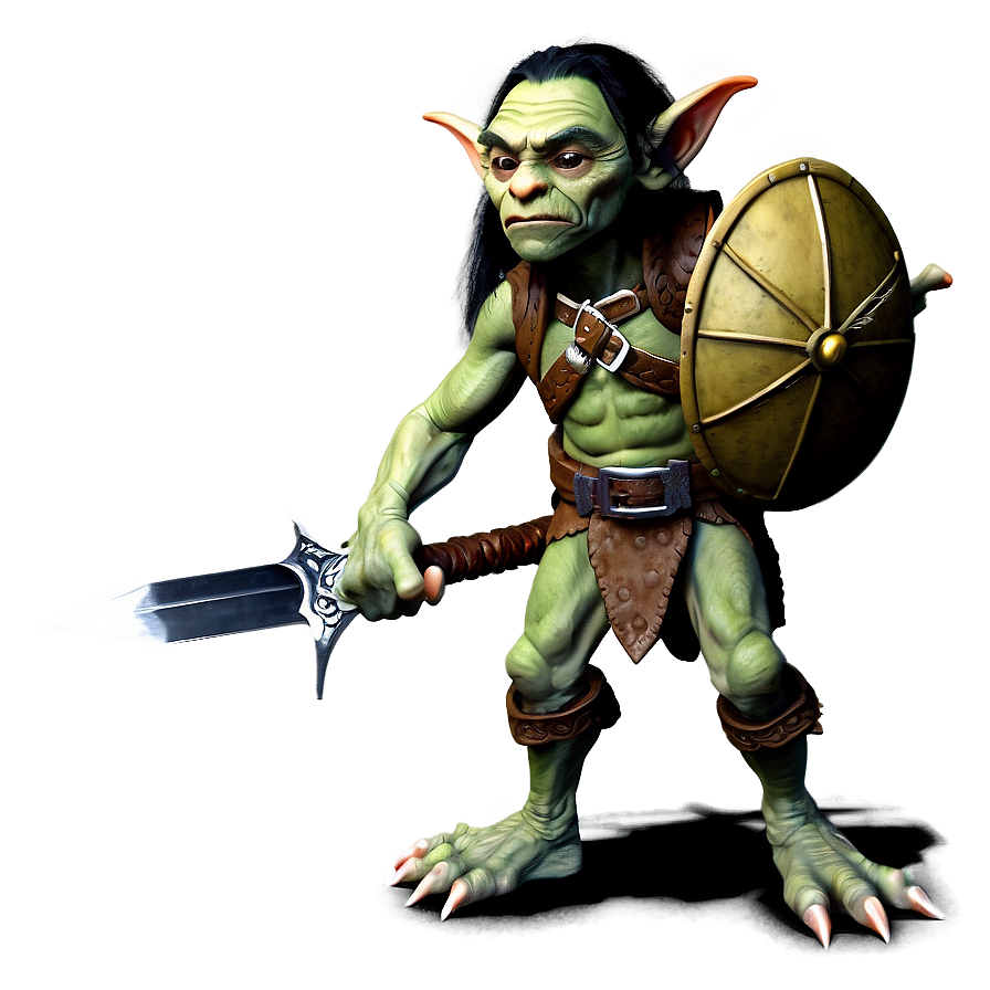 Goblin With Sword And Shield Png Psl34 PNG image