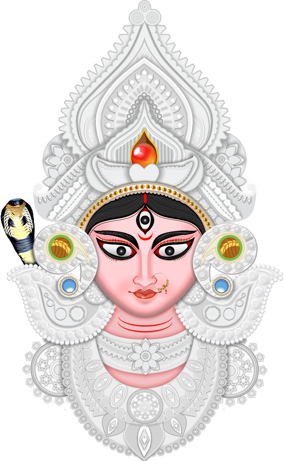 Goddess Durga Illustration PNG image