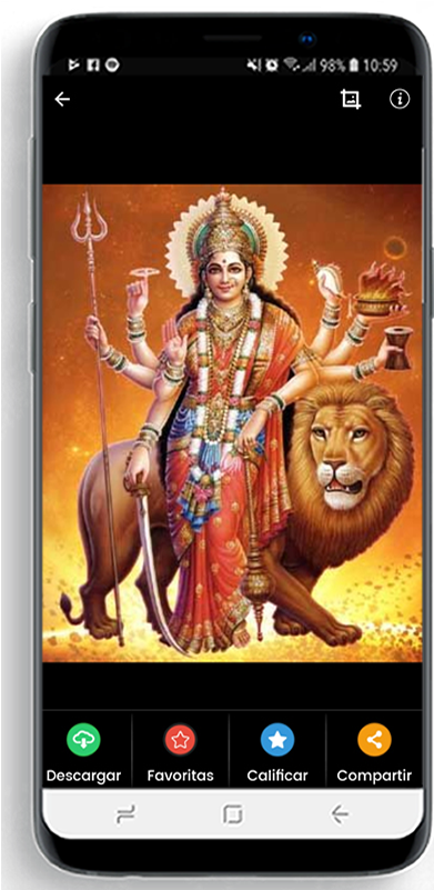 Goddess_ Durga_ On_ Lion_ Illustration PNG image