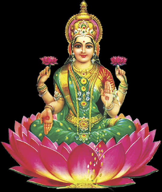 Goddess_ Lakshmi_on_ Lotus PNG image