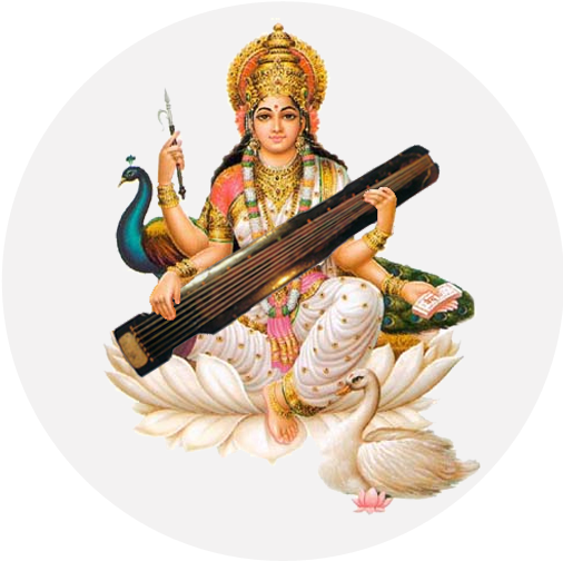 Goddess Saraswati Traditional Depiction PNG image