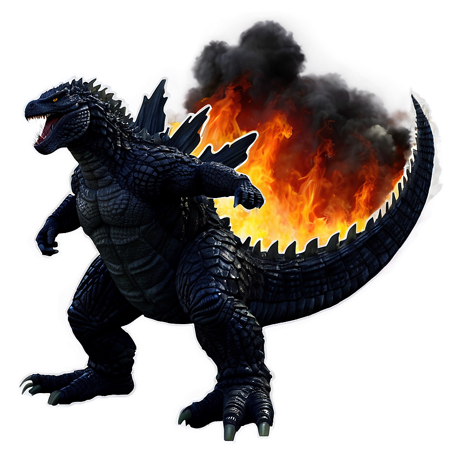 Godzilla 2014 Fiery Background Png 50 PNG image