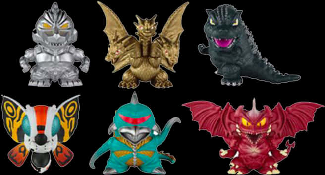 Godzilla_and_ Kaiju_ Figurines_ Collection PNG image