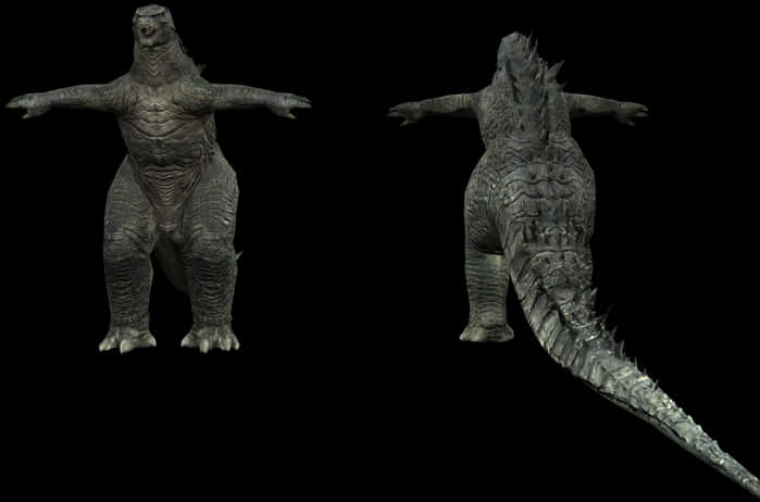 Godzilla3 D Model Comparison PNG image