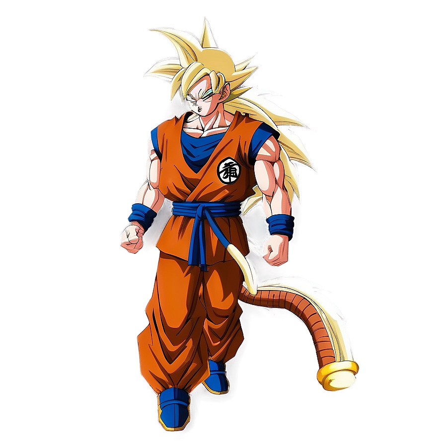 Goku Base Form With Tail Png 04292024 PNG image