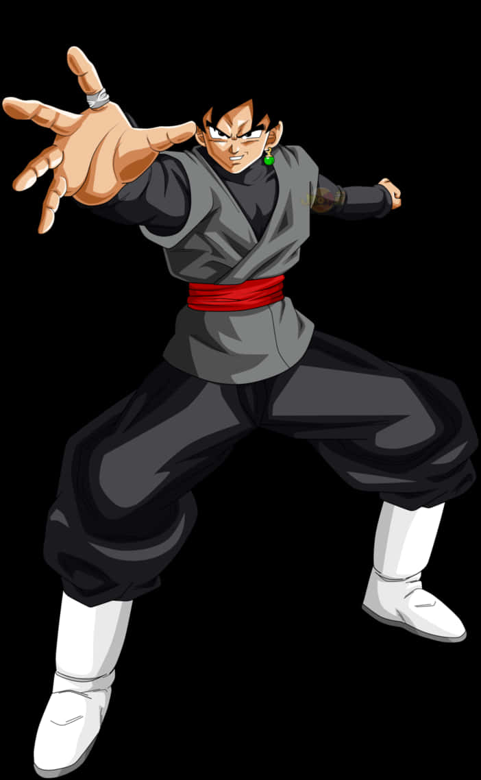 Goku Black Action Pose PNG image