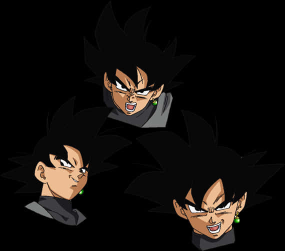 Goku_ Black_ Expressions_ Anime PNG image