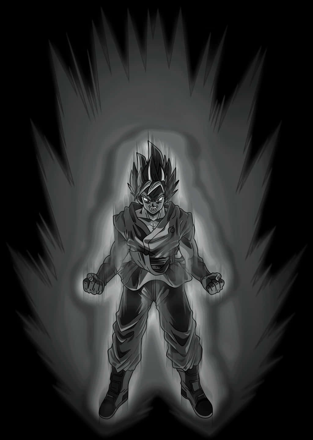 Goku_ Black_ Power_ Aura_ Illustration PNG image
