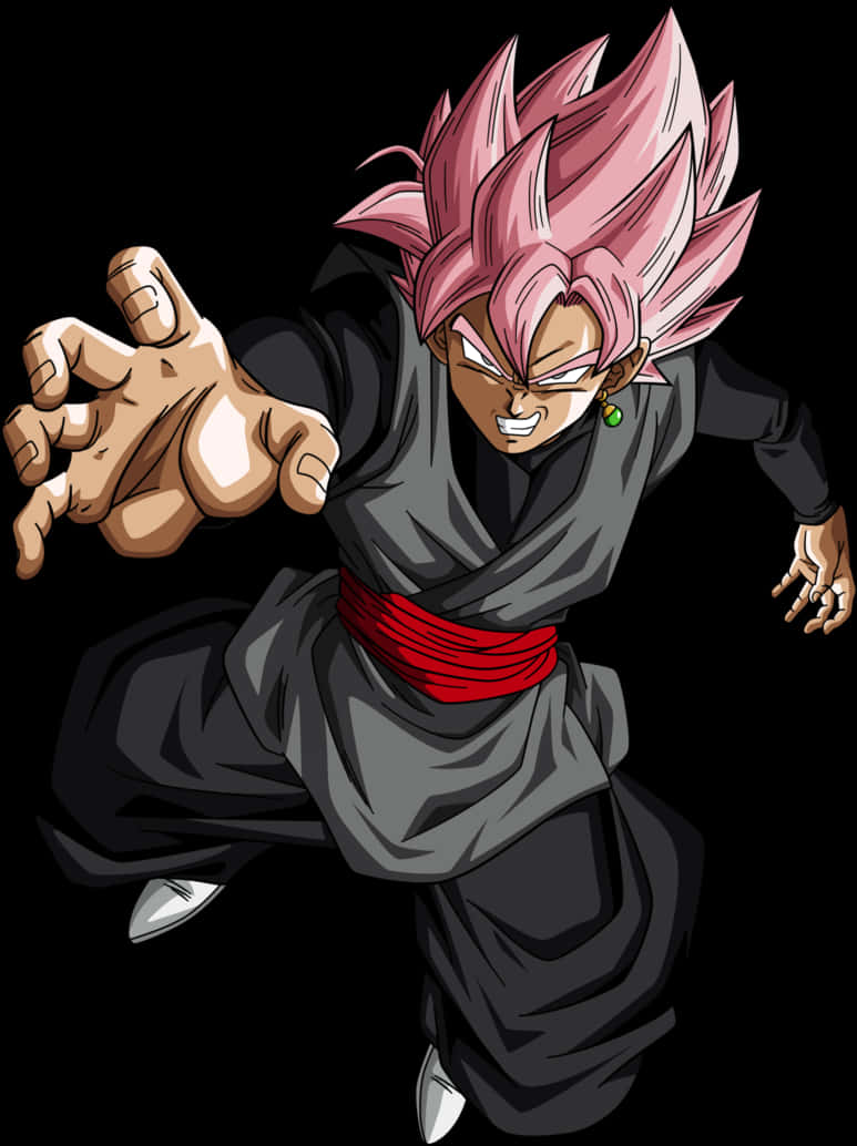 Goku_ Black_ Super_ Saiyan_ Rose_ Action_ Pose PNG image