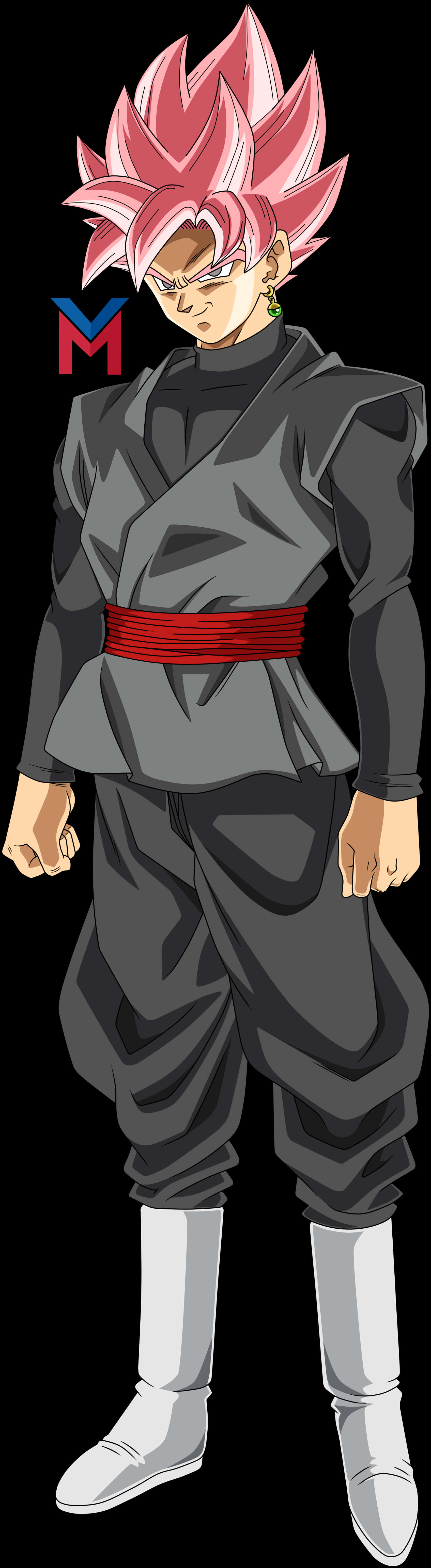 Goku Black Super Saiyan Rose Full Body PNG image