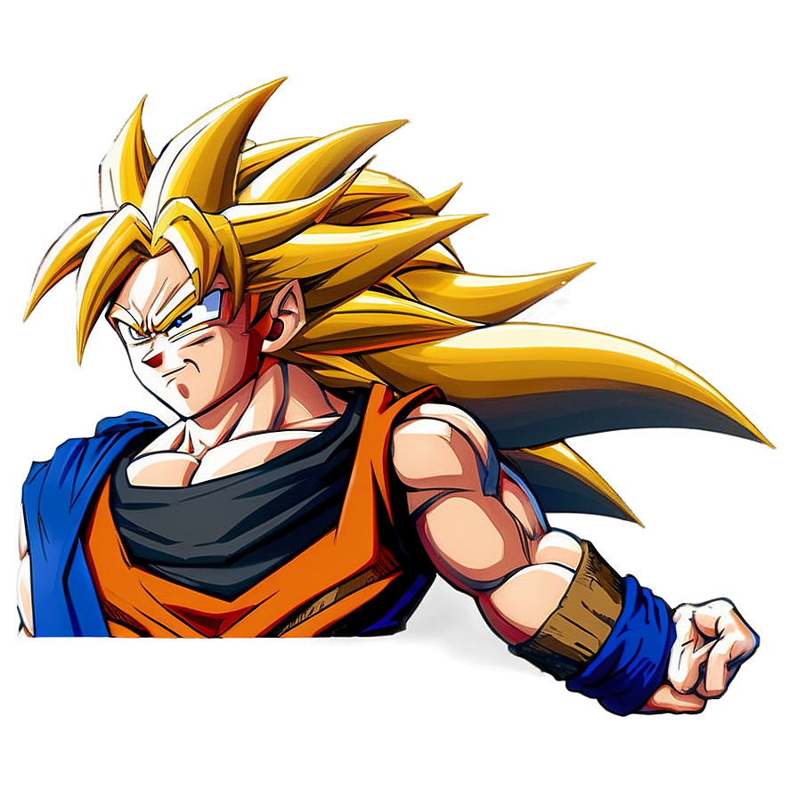 Goku Ssj3 Determined Face Png Col PNG image