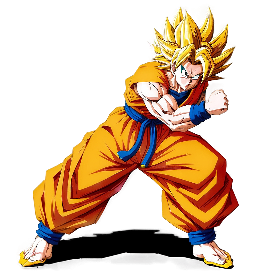 Goku Ssj3 In A Powerful Stance Png Iye96 PNG image