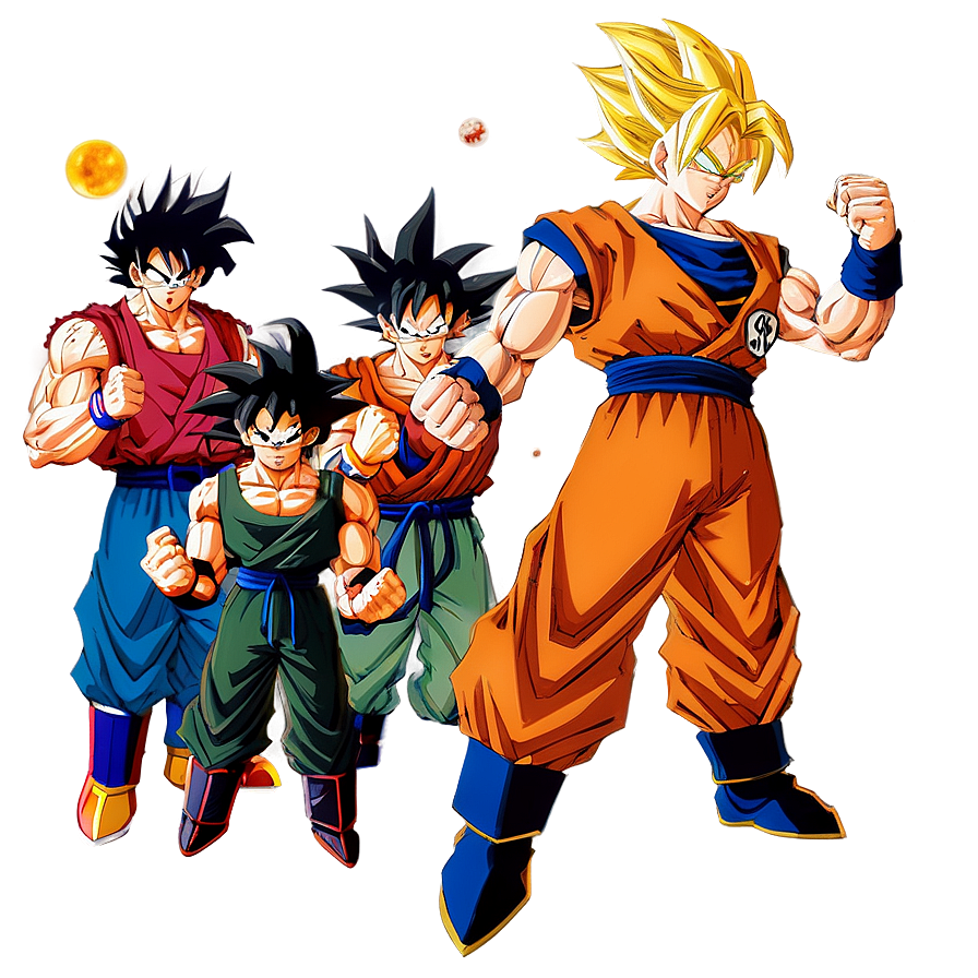 Goku With Z Fighters Group Png Nfm PNG image