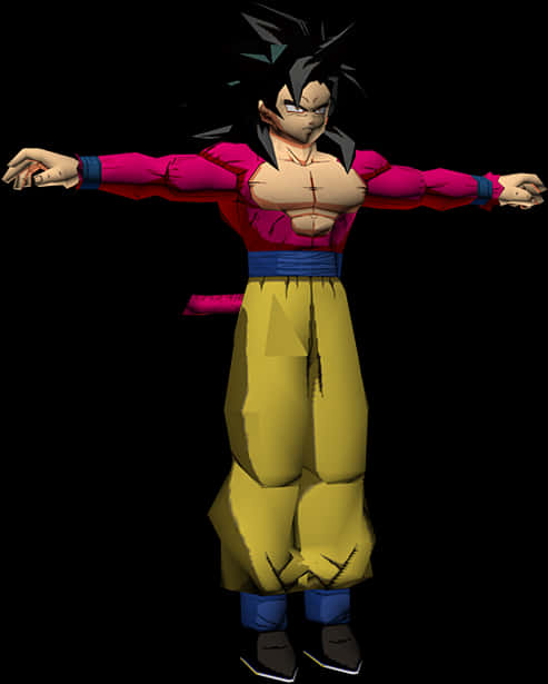 Goku3 D Model Stance PNG image