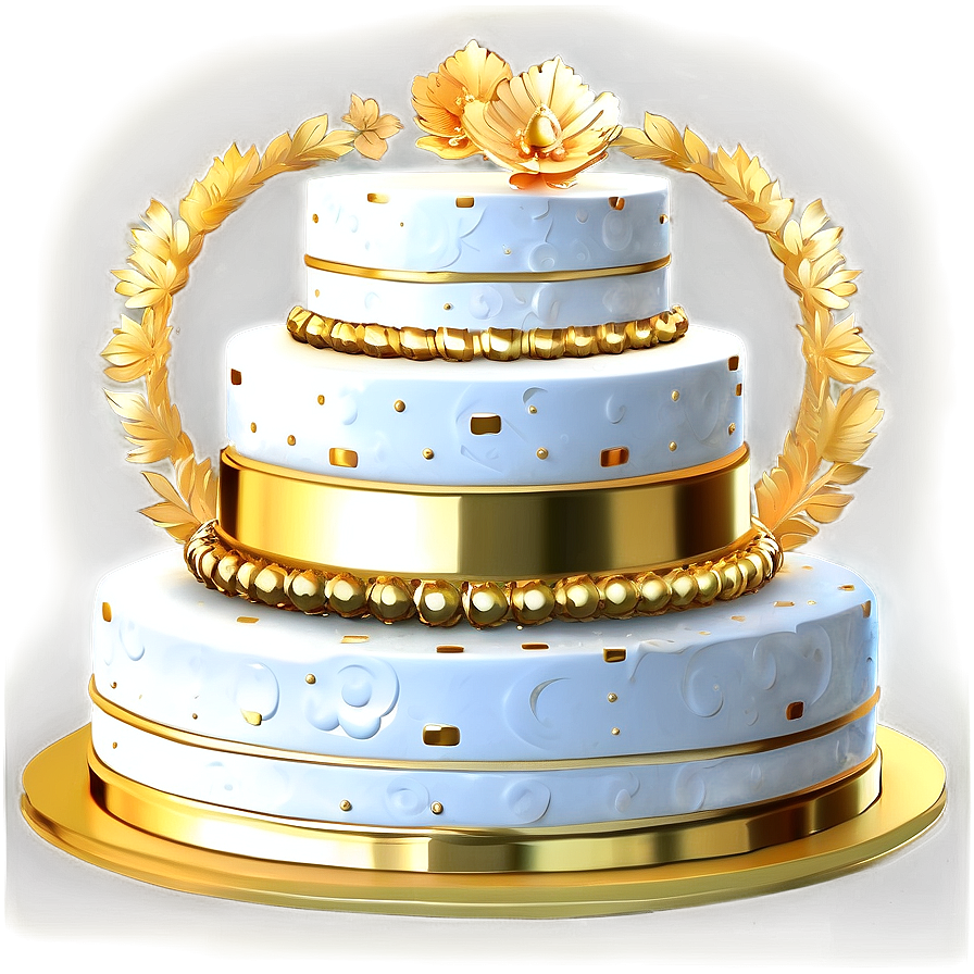 Gold Accented Wedding Cake Png Txf PNG image