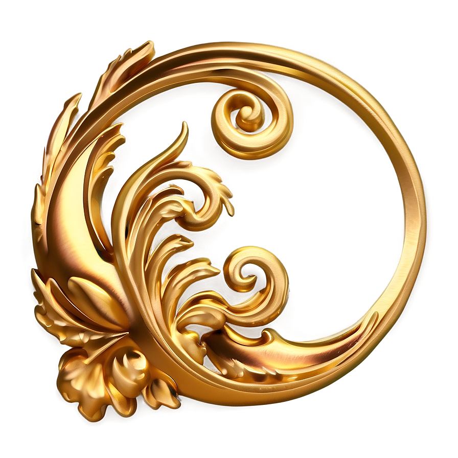 Gold Accents Swirls Png 06272024 PNG image