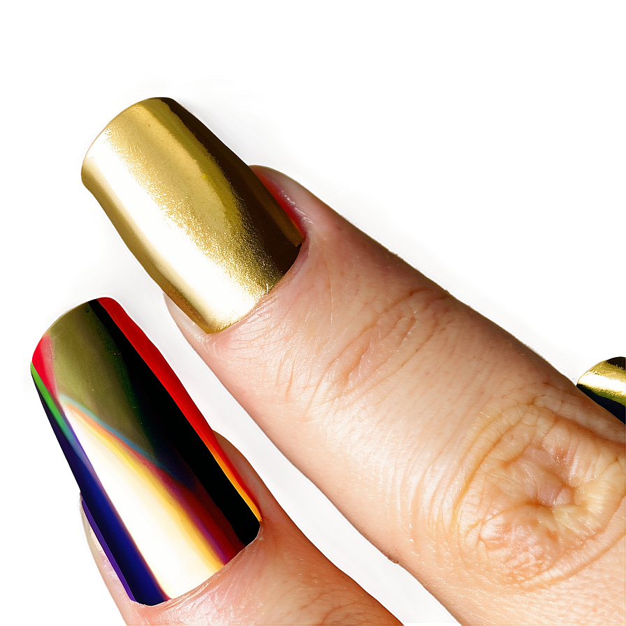 Gold Acrylic Nails Png 32 PNG image