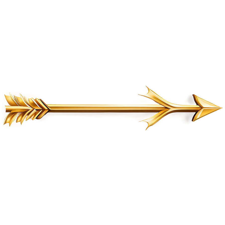 Gold Arrow In Ornamental Design Png Upb32 PNG image