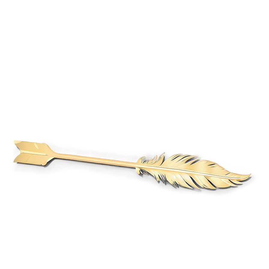 Gold Arrow With Feather Detail Png Jbf21 PNG image