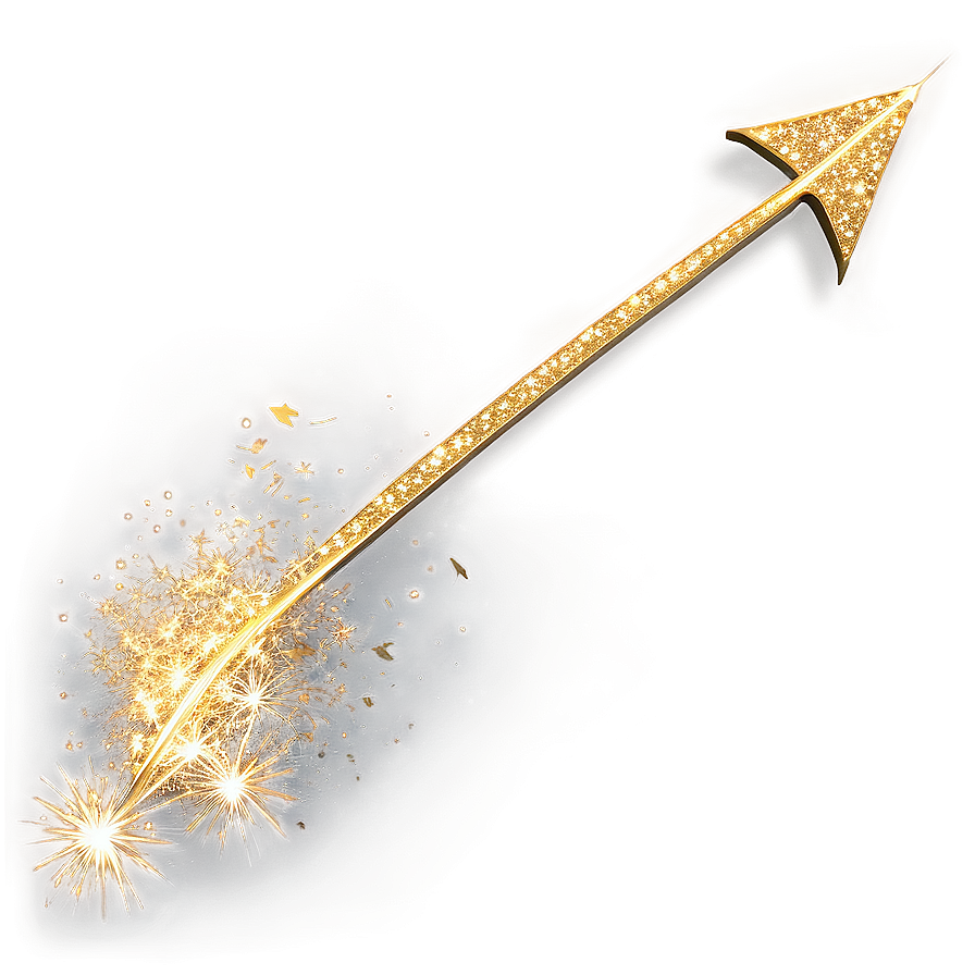 Gold Arrow With Glitter Effect Png 06212024 PNG image