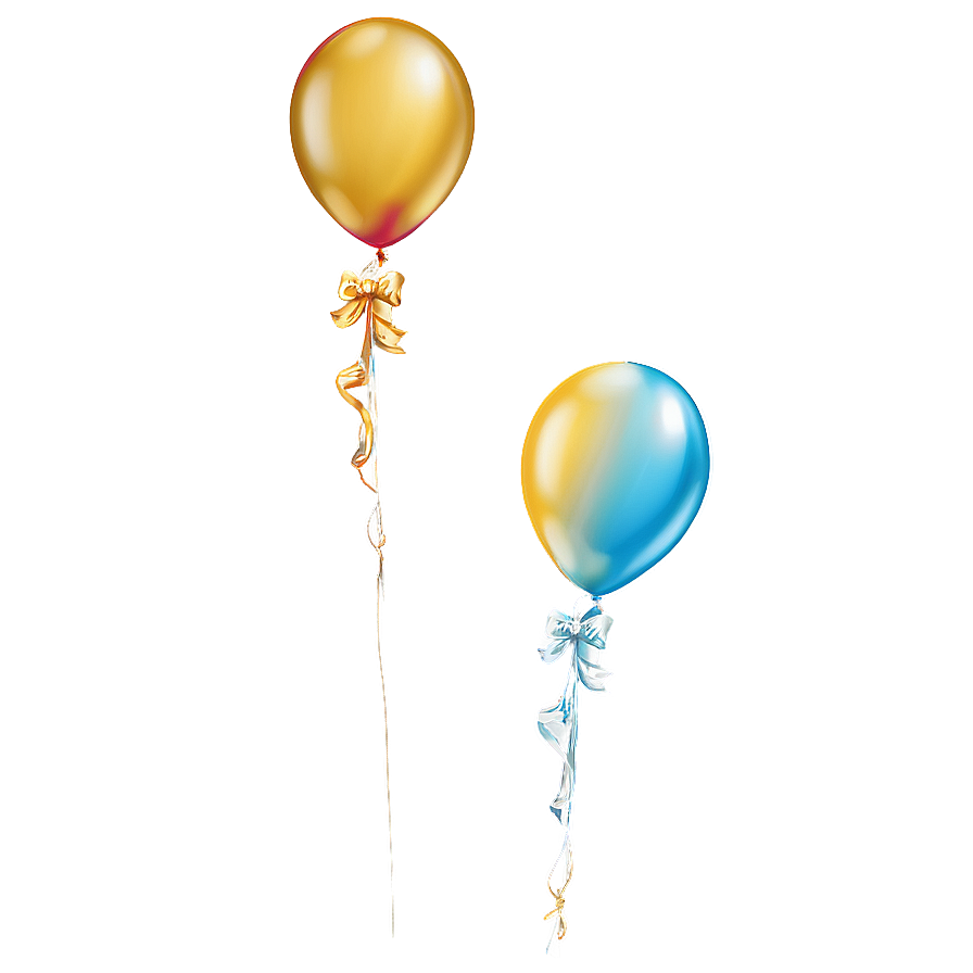 Gold Balloon Bouquet Png 06212024 PNG image