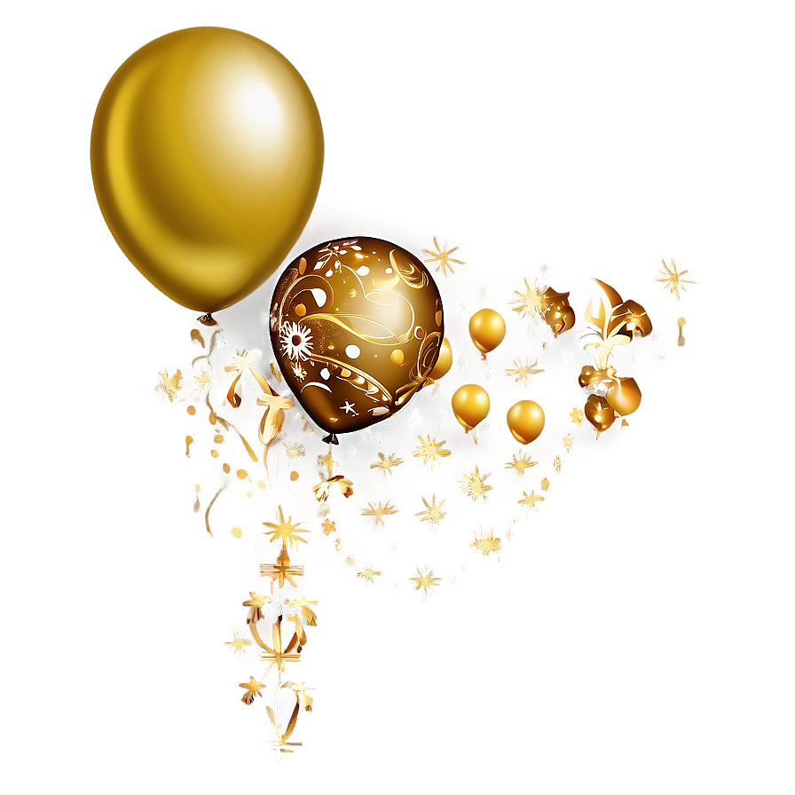 Gold Balloon Decoration Png Gxm PNG image