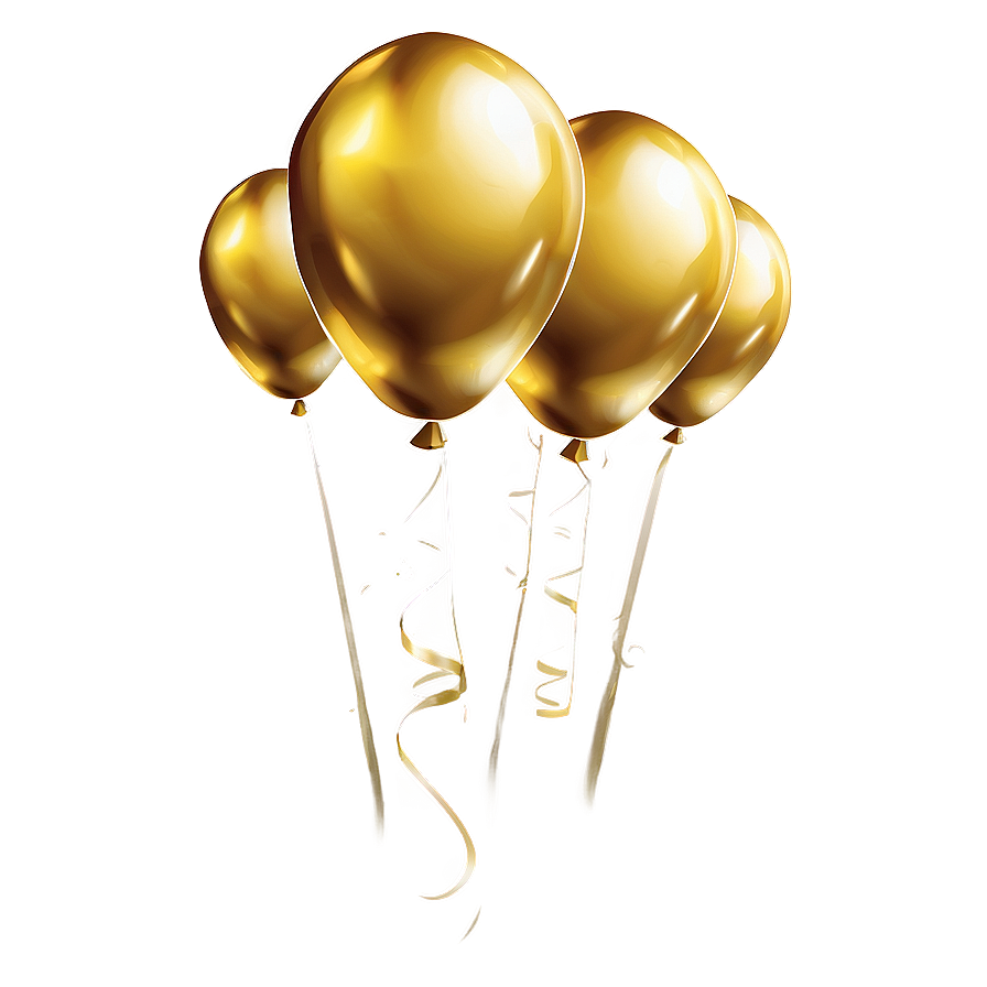 Gold Balloon Illustration Png 06212024 PNG image