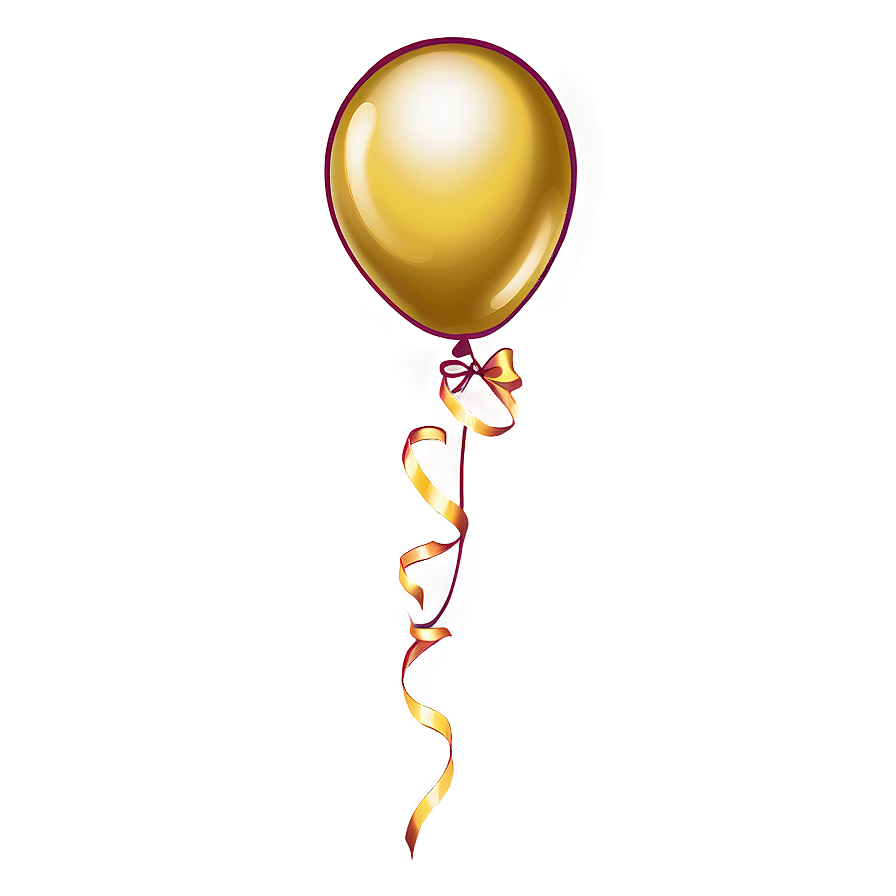 Gold Balloon Illustration Png 06212024 PNG image