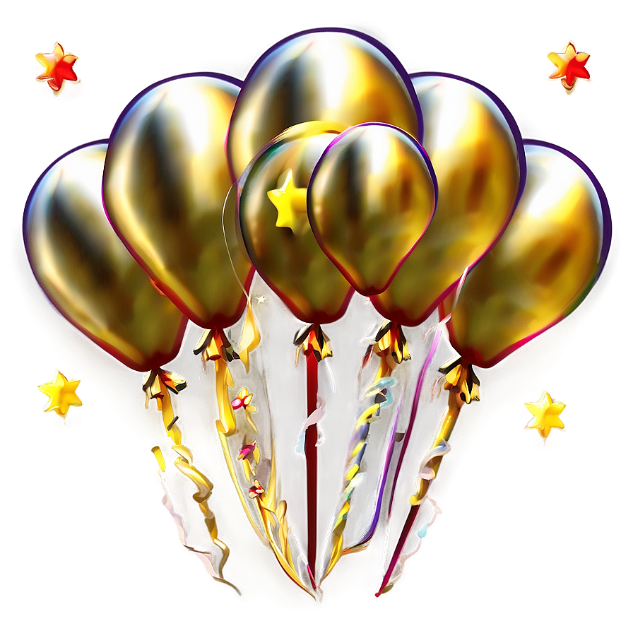 Gold Balloon Pattern Png 06212024 PNG image