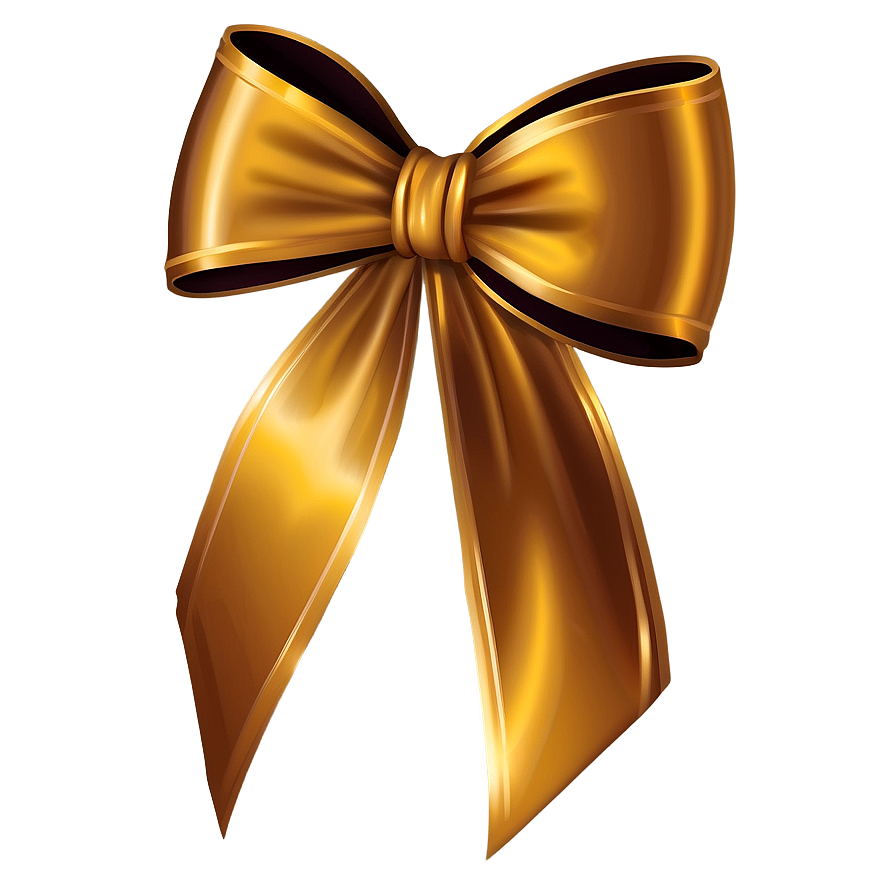 Gold Bow For Celebration Png 2 PNG image