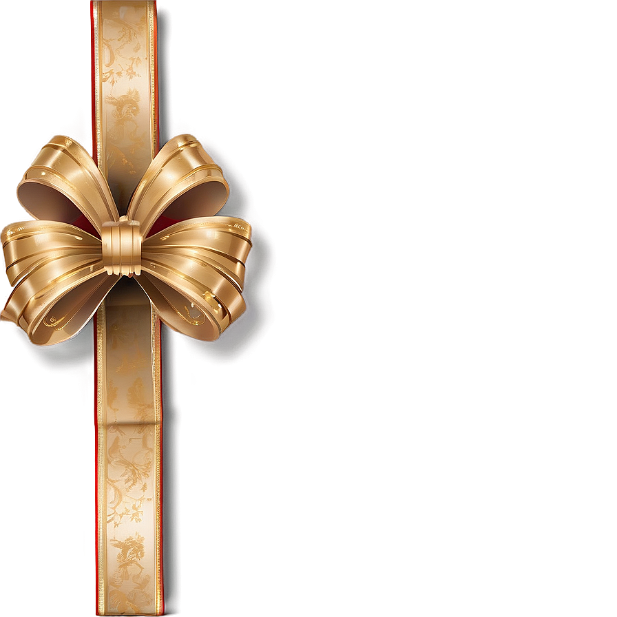 Gold Bow For Present Png 06272024 PNG image