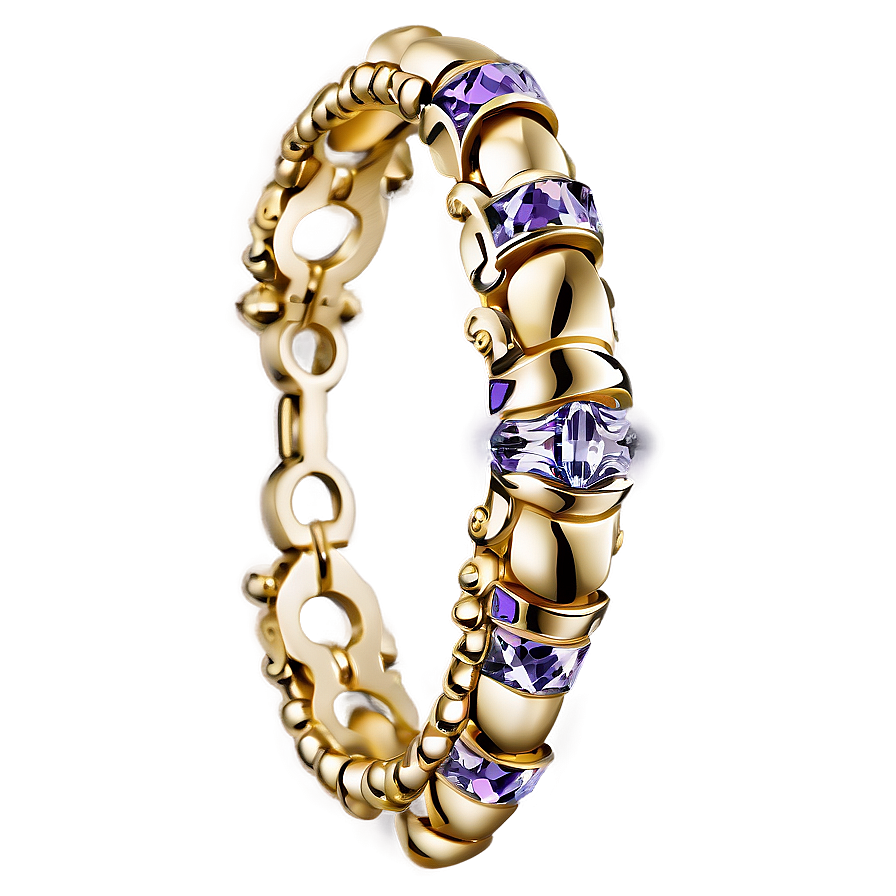 Gold Bracelet With Beads Png 06282024 PNG image