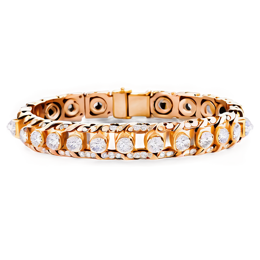 Gold Bracelet With Diamonds Png 06282024 PNG image